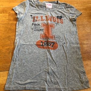 Pink ladies cut Ladies cut Illini top cute Sz L